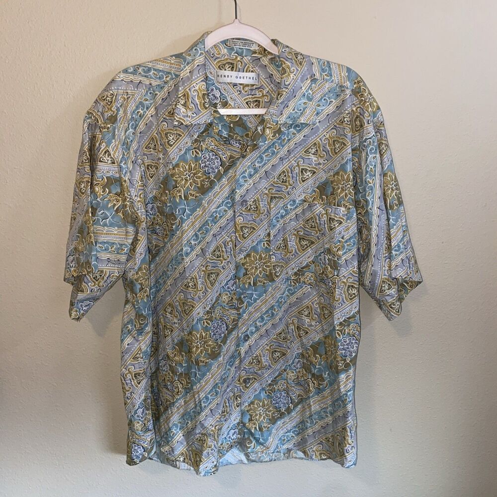 Henry Grethel Men’s Button Down Shirt Multicolor Floral